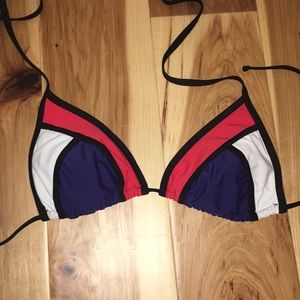 Red white & blue triangle bikini top